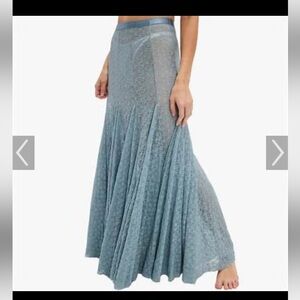 Free People Blue Maxi Skirt